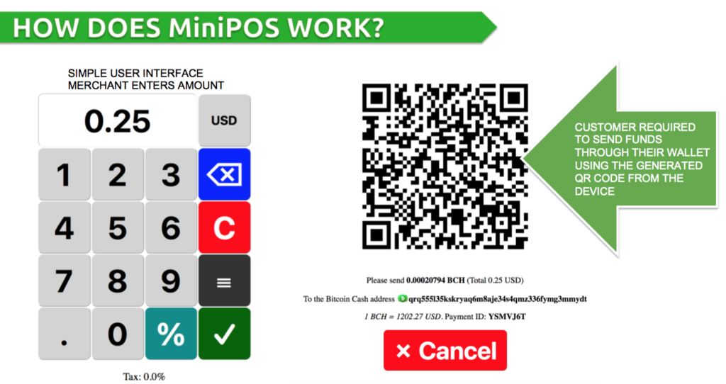 Mini-POS Launches Bitcoin Cash Point-of-Sale Terminal 